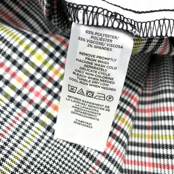 Loft Womens Size 12 Plaid Tie Waist Straight Trouser Pants Flat Front Multicolor - Picture 7 of 7